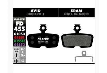 PLAQUETTES DE FREINS PAIRE GALFER G1053 STANDARD AVID CODE R 2011