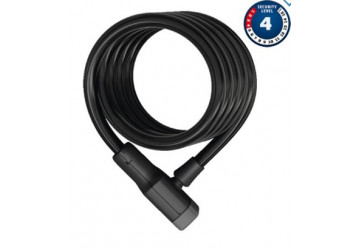 ANTIVOL VELO SPIRAL A CLE D12 X 1.80M ABUS BOOSTER 6512K NOIR AVEC SUPPORT