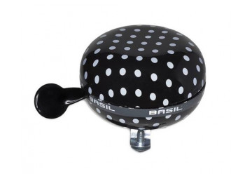 SONNETTE DE VELO BASIL POLKADOT NOIR POIS BLANC