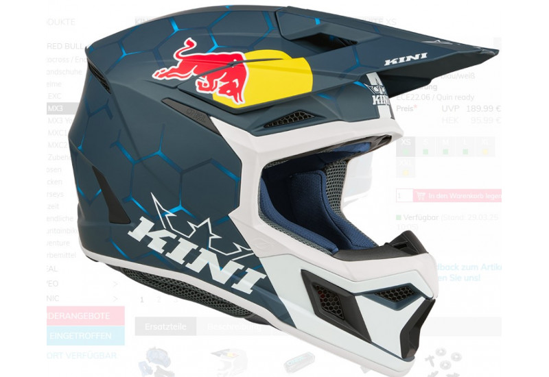 CASQUE Kini Red Bull MX3 Helmet Kini Red Bull 1.0 blue/white