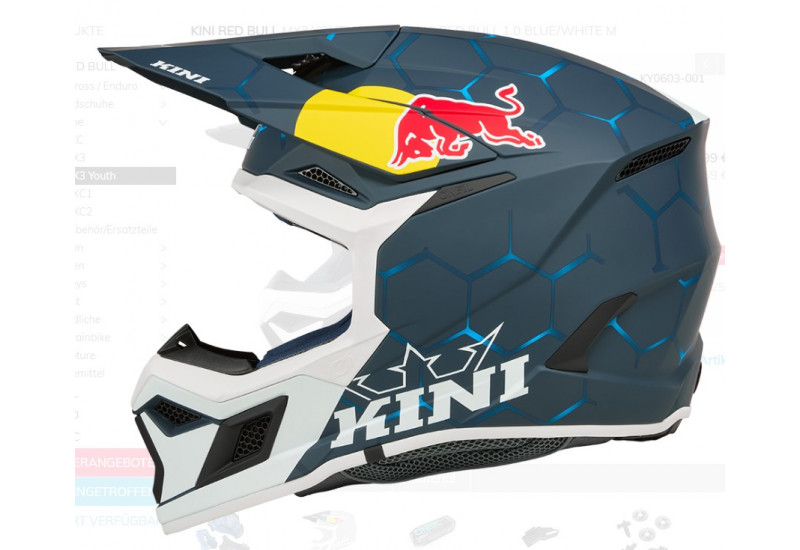 CASQUE ENFANT MOTO CROSS Kini Red Bull MX3 Youth Helmet Kini Red Bull 1.0 blue/white