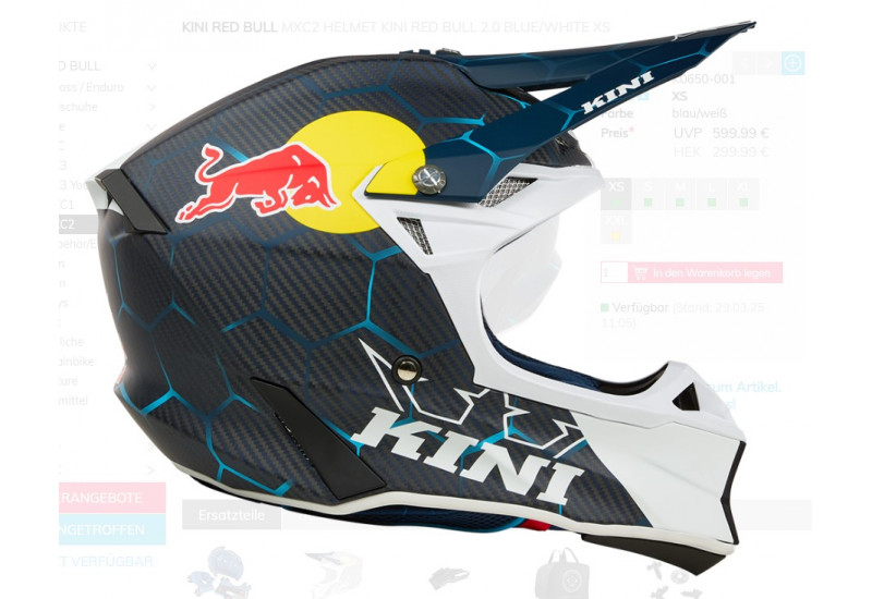 CASQUE CROSS Kini Red Bull MXC2 Helmet Kini Red Bull 2.0 blue/white