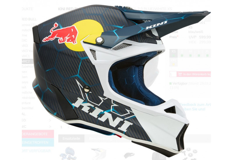 CASQUE CROSS Kini Red Bull MXC2 Helmet Kini Red Bull 2.0 blue/white