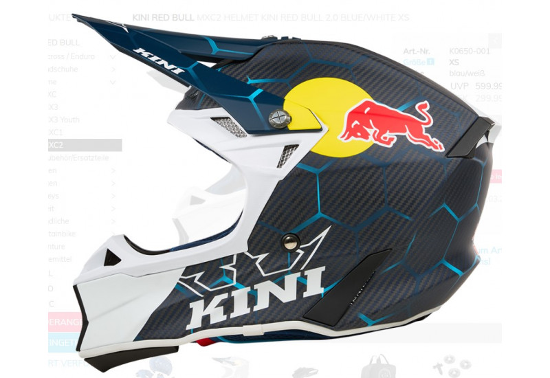 CASQUE CROSS Kini Red Bull MXC2 Helmet Kini Red Bull 2.0 blue/white