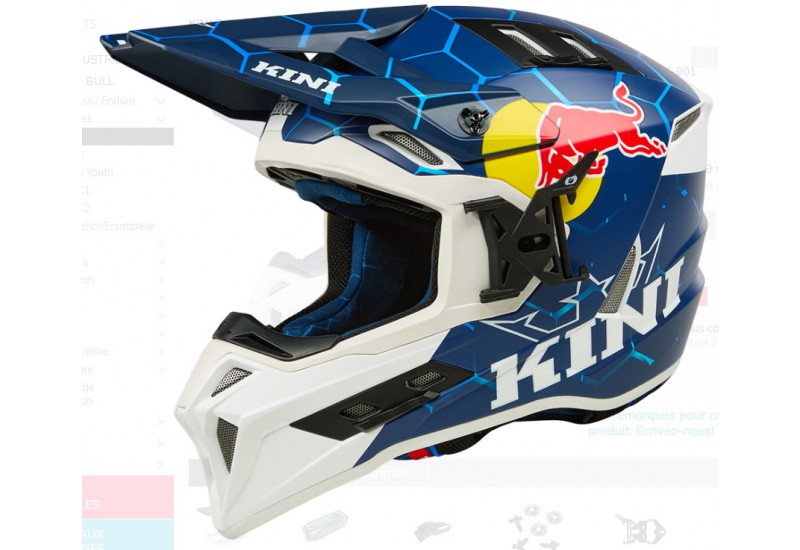 CASQUE MOTO Kini Red Bull EXC Casque Kini Red Bull 1.0 bleu/blanc