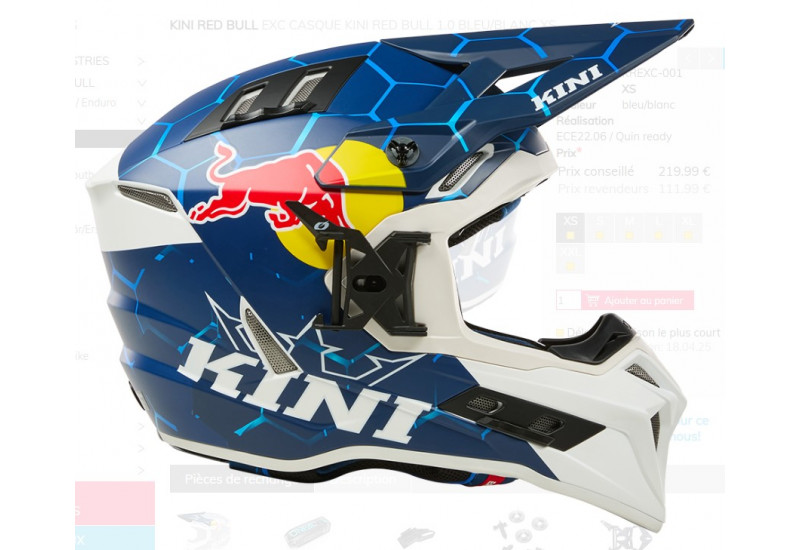 CASQUE MOTO Kini Red Bull EXC Casque Kini Red Bull 1.0 bleu/blanc