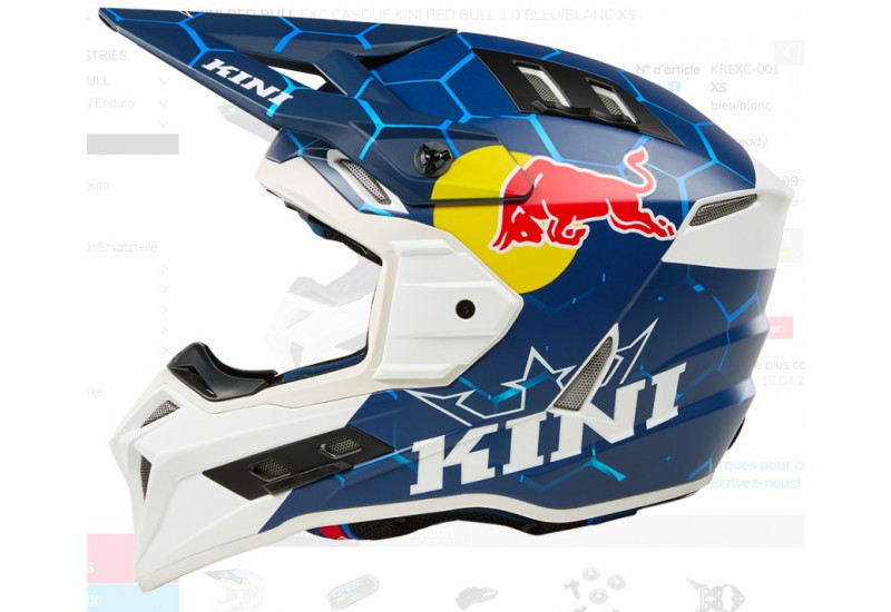 CASQUE MOTO Kini Red Bull EXC Casque Kini Red Bull 1.0 bleu/blanc