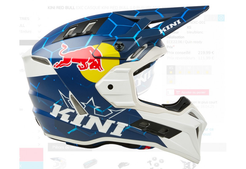 CASQUE MOTO Kini Red Bull EXC Casque Kini Red Bull 1.0 bleu/blanc