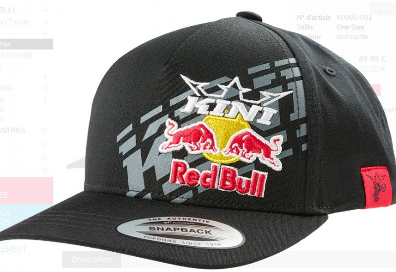 CASQUETTE Kini Red Bull ST Cap Kini Red Bull 1.0 anthracite One Size