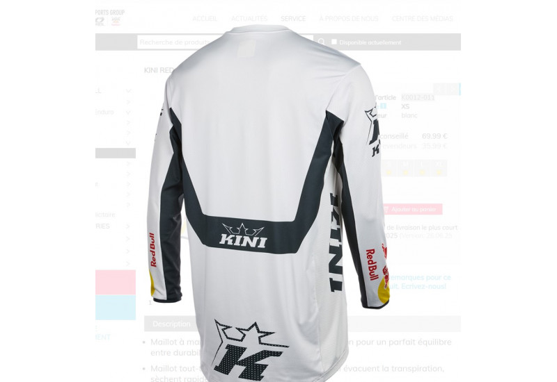 MAILLOT Kini Red Bull MXC Jersey Kini Red Bull 2.0 white
