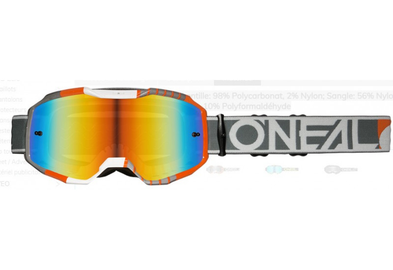 LUNETTE/MASQUE O'Neal B-10 Goggle DUPLEX white/gray/orange - radium red
