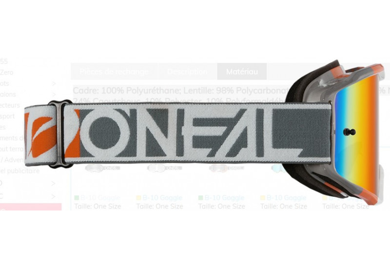 LUNETTE/MASQUE O'Neal B-10 Goggle DUPLEX white/gray/orange - radium red