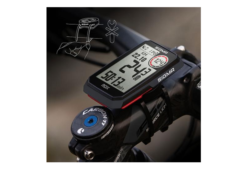 COMPTEUR DE VELO SIGMA ROX 4.0 HR SET  GPS NOIR