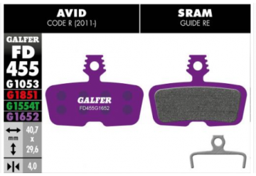 PLAQUETTES DE FREIN . AVID CODE R 2011 - GUIDE RE