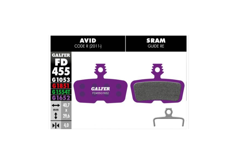 PLAQUETTES DE FREIN . AVID CODE R 2011 - GUIDE RE