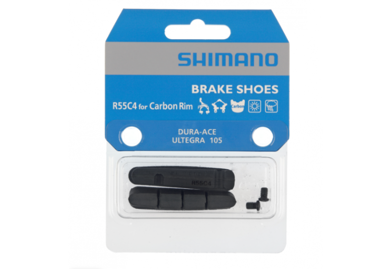 Patins de frein de type à cartouche R55C4 et boulons de fixation pour jante carbone (paire)