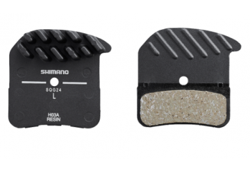 PLAQUETTES DE FREINS ( PAIRE )  SHIMANO RESINE H03A avec ailette et ressort avec goupille fendue (paire)